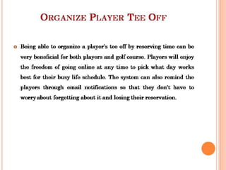 Why Opt Golf course management App