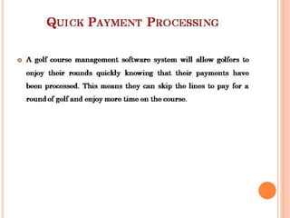 Why Opt Golf course management App