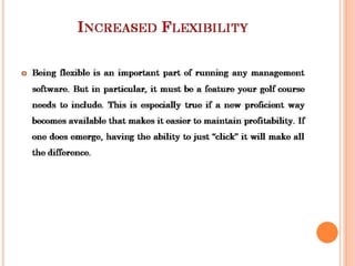 Why Opt Golf course management App