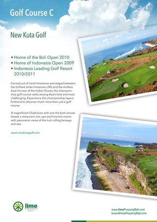 Golf course package at new kuta golf Bali