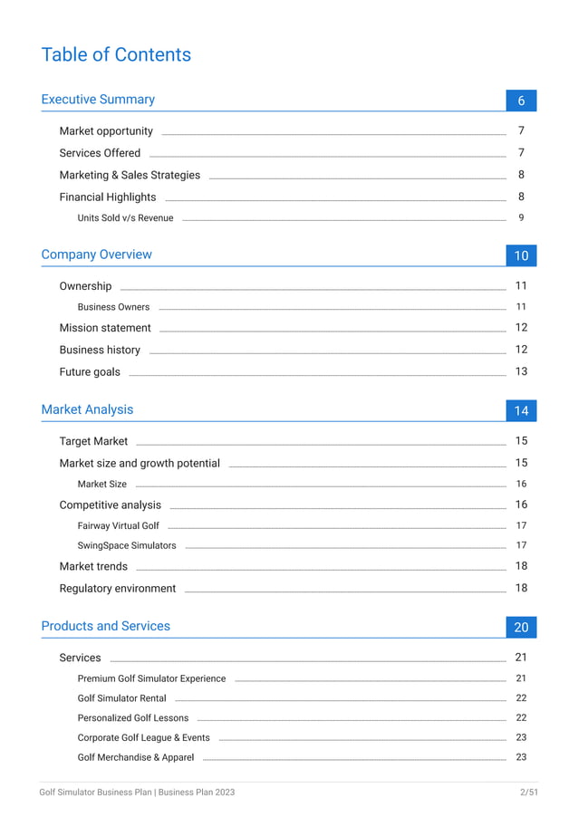 golf simulator business plan Example.pdf Business Accounting