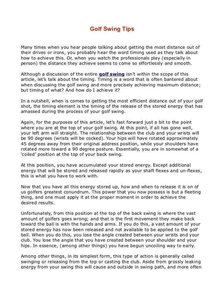 Golf Swing Tips