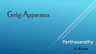 GolgiApparatus
Parthasarathy
IX-RosesGolgi Apparatus @ Parthasarathy.M
 