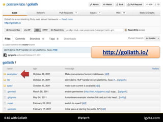 0-60 with Goliath: High performance web services