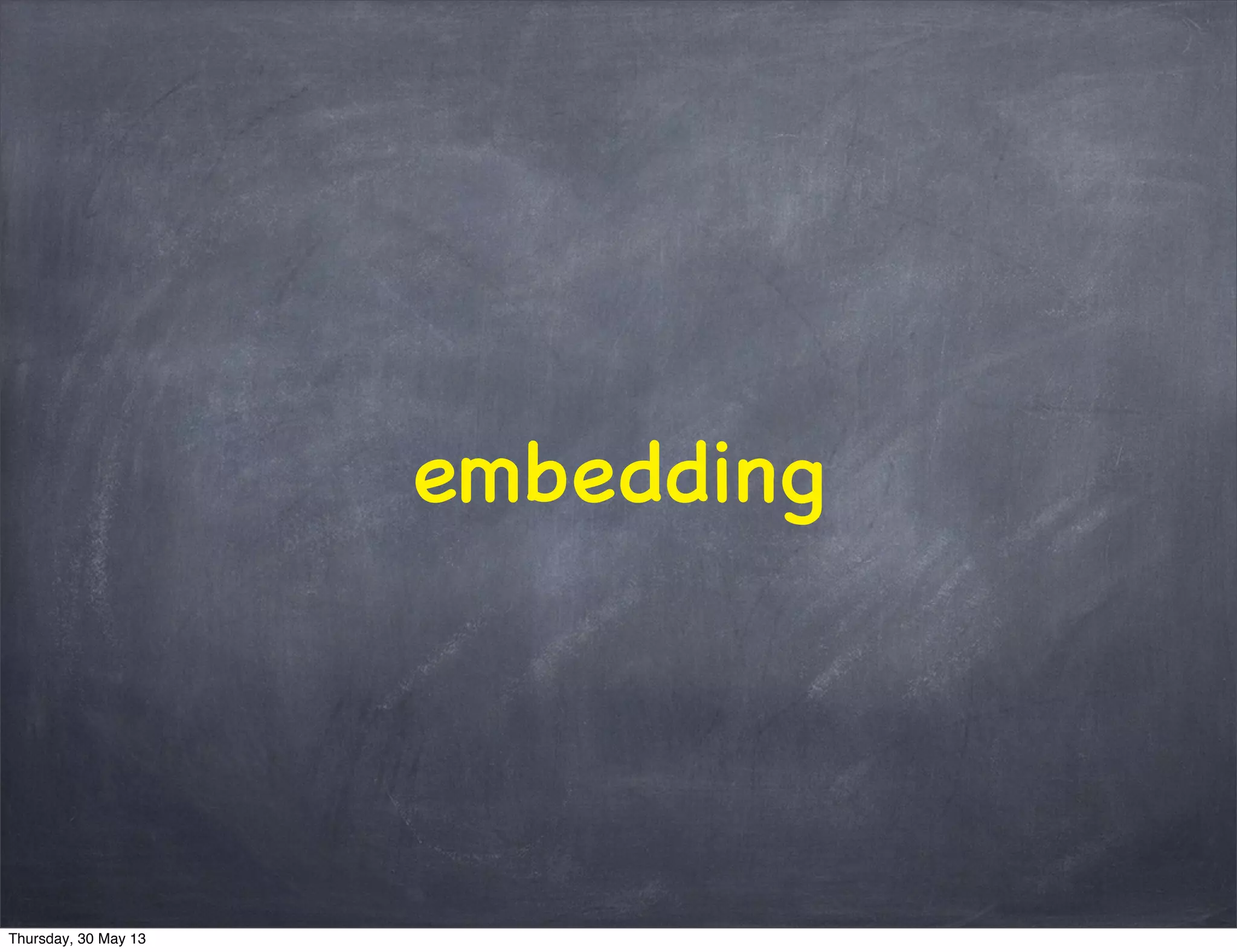 embedding
Thursday, 30 May 13
 