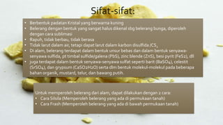 Unsur Sulfur: Unsur Kuning dengan Sifat Unik