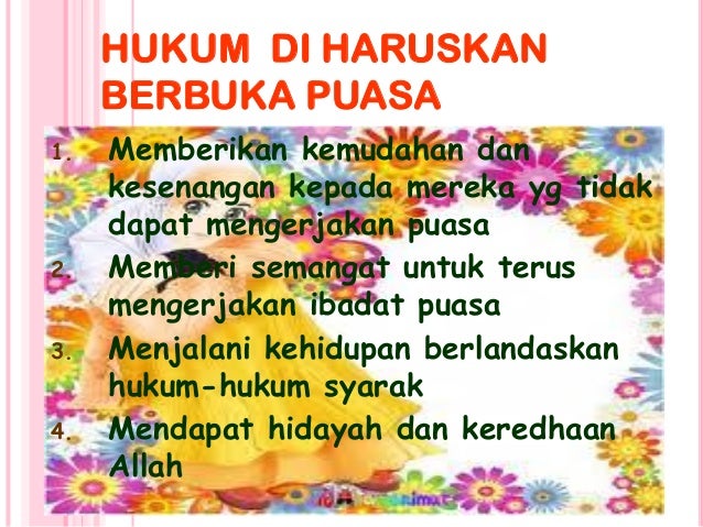 Golongan yg harus berbuka puasa. 2 cekal