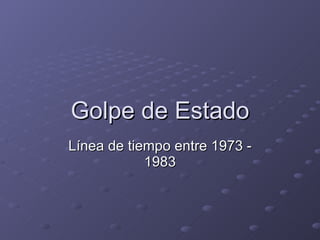 Golpe de Estado Línea de tiempo entre 1973 - 1983 