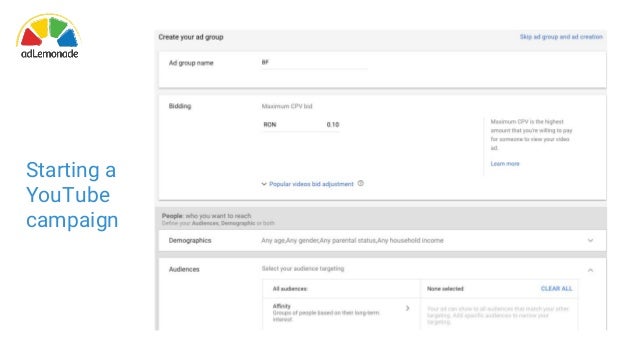 Campanii de promovare Google AdWords pe YouTube slideshare