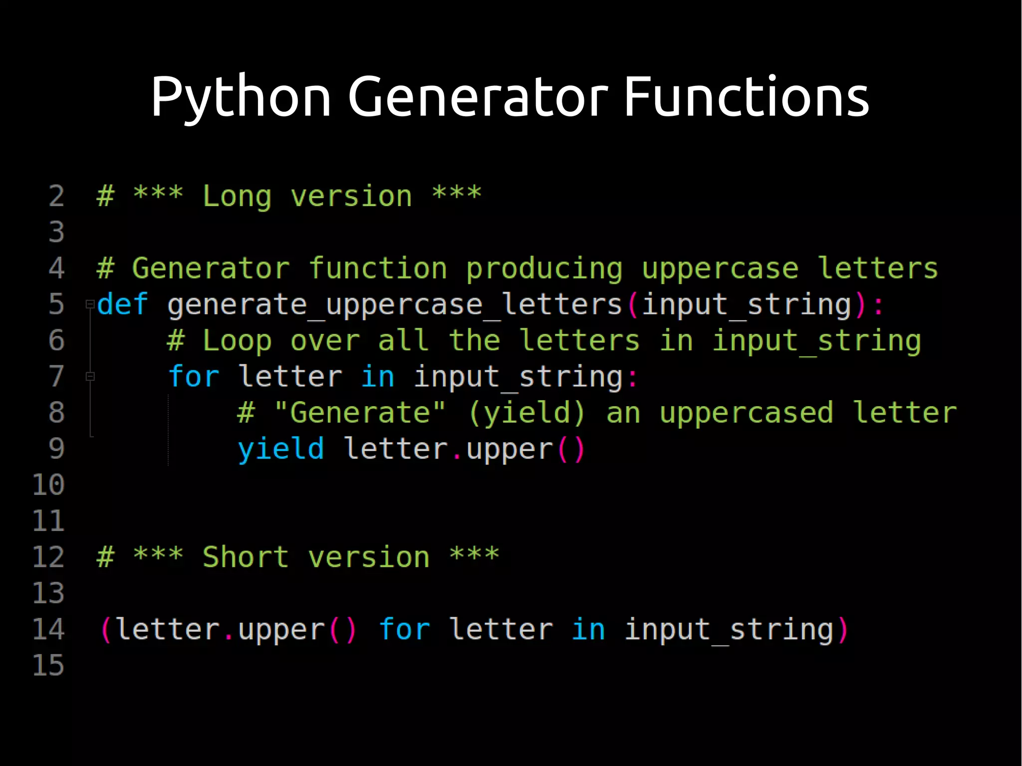 Python Generator Functions