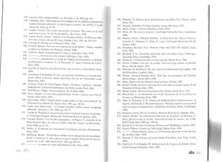 ..
135. Lacoste, Yves. «Nation Brésil »,in Hérodote, n. 98, 2000, pp. 3-8.
136. Lafontant, Jean. "Interrogations d'un méteque sur la sibylline et dangereusc
notion d'identité collective''. in Sociofogie e1 sociétés. vol. XXVI, n° 1, pri-
mavera de 1994, pp. 47-58.
137. Landes, David S. The wealtlt anel poverty of nations. Why some are so rich
and some so poor, W. W. Norton and Co., New York, 1998.
138. Latour, Bruno. «Joliol: 1'histoire el la physique mêlées», in Éléments d'his·
toire des sciences, Serres, M. (org.), Bordas, Paris, 1991, pp. 493-514.
139. Lavedan, P. Histoire de l'urbanisme, Paris, 1926.
140. Lc Goff, Jacques. Para um novo conceito de Idade Média- Tempo, trabalho
e cultura no Ocideme. Ed. Estampa. Lisboa. 1980.
141. Lefebvre, Henri. La production de ['espace, Anthropos, Paris, 1975.
142. . Le droit à la ville, editions Anthropos, Paris. 1968.
143. . «Introduction à l'élude de !'habitat pavillionnaire>>, in Habitat
pavillionnaire, Haumont, N.; & Raymond, H. (orgs.) Editions d u C.R.U,
Paris, 1967.
144. Lenoble, R. &quisse d'une histoire de f'idée de nature, Albin-Michel, Paris,
1969.
145. Létourneau J. & Bernard, B. (dir.). La question idelllitaire au Canada fran-
phone: Récits, parcours, enjeux, lwrs-lieux, Presses de I'Université Lavai,
Sainte-Foy, 1994.
146. Leveque, Pierre & Vidal-Naquet, Pierre. Clisthene, l'atl1énien, Annales
Littéraires de l'Université de Besançon, Les Belles Lettres, Paris, 1964.
147. Lévi-Strauss, Claude. Tristes tropiques, 10-18, Paris, 1966.
148. Lévy, Jacques. Le loumant géographique: Penser l 'espace pour lire te
monde. Belin, Paris, 1999.
149. Lipovetsky, Gillcs. "Espace privé, espace public à !'age post-modeme" in
Citoyenneté et urbanité, Ed. Esprit, Paris, 1991, pp. 105-22.
150. Lopes, José Sergio Leite. "Le football brésilien, conflits sociaux et identité
nationale", Hérodote. n. 98.2000, pp. 161-77.
151. Louder, D. Waddell, E. Du continentperdu à l'archipel retrouvé: Le Québec
et l'Amériquefrançaise, Presses de I'Universitéde Lavai, Québec, 1983.
152. Lussault, Michel.« La ville des géographes »,in Paquot, T., Lussault, M. &
Body-Gendrot (dir.), Ltt vil/e et l'urbain l'état des savoirs, La Découverte,
Paris, 2000, pp. 21-35.
153. Madec, A. & Murard, N. Citoyenneté et politiques sociales. Flammarion,
Paris, 1995.
154. Maffesoli, Michel. "Perspectives tribales ou le changement de paradigme
social", in Michaud, Y. (dir.), Qu 'est-ce que la société, Université de tous les
savoirs, vol. 3, Ed. Odile Jacob, Paris, 2000, pp. 423-31.
155. . Le temps des tribus, Klincksieck et Cie., Paris, 1988.
600 )llli
156. Magnam, D. Histoire de la race française aux États-Unis, Charles Amat,
Paris, 1913.
157. Magnoli, Demétrio. O Corpo da pátria, Unesp, São Paulo, 1997.
158. Malet et Isaac. L'l-listoire, Marabout, Paris, 1959.
159. Mann, M. The sources of power, Cambridge University Press, Cambridge,
1986.
160. Mannet, Pierre. <<Thomas Hobbes», in Dicionário das Obras Políticas,
Chatelet, F.; Duhamel, O. Pisier, E. (org.). Civilização Brasileira, Rio de
Janeiro, 1993.
161. .Marchand, Bernard. Paris: Histoire d'une ville (X!X•-XX• siecles), Seuil,
Paris, 1993.
162. Marshall, T. H. Citizenslzip and social class and other essays, Cambridge,
Univcrsity Press, Cambridge, J950.
163. Martin, R. L'Urbanisme dans la Grece amique, Picard, Paris. 1956.
164. Mattos, Claúdia. Cem anos de paixão: Uma mitologia carioca 110 futebol.
Rocco, Rio de Janeiro, l997.
165. McCrone, D. & Elliot, B. The city: patterns ofdomination anel conjlict,. The
McMillan Press, Londres, 1982.
166. Mesure, Sylvie & Renaut, Alain. Alter Ego. Les paradoxes de l'idetltité
démocratique,. Aubier, Paris, 1999.
167. Miller, David, Liberty, Oxford University Press, Oxford, L991.
168. Moatti, Claude. Archives et partage de la terre dans /e monde ronwin, École
Française de Rome, Paris, 1993.
169. Mossé, Claude. Histoire d'une démocratie: Ath?mes, Seuif, Paris, 1971.
170. Mucchielli, L. La découverte du social: Naissance de la sociologie en
Frcmce, La Découverte, Paris, 1998.
171. Muir, E. Weissman, F. E. «Social and Simbolic placcs in Rcnassencc}>, in
Agnew, J & Duncan, J. The powerofplace- Bringing together geogmphical
and sociological imaginations, Cambridge University Press. Cambridge,
1989.
172. Mumford, Lewis. The city in History, Harcourt Brace & Co, Orlando, 1961.
173. Noiriel, Gérard. "La construction historique de la nation", in Michaud, Y.
(dir.), Qu 'est-ce que la société, Université de tous les savoirs, vol. 3, Ed.
Odile Jacob, Paris, 2000, pp. 739-48.
174. Owens, E. J. The city in Greek anel Roman world. Routledge, Londres, 1991.
175. Paquot, Thierry. L'utopie ou l 'idéal piegé, Halier, Paris, 1996.
176. .Homo urbmws: Essai sur l'urban.isation du monde et des Moeurs,
Ed. du Félin, Paris, 1990.
177. Parsons, T. The structure of social action, Free Press, New York, Vol.II,
1965.
178. Paui-Lévy, F. & Segaud, M. Ant!zropologie de /'espace, Collection Alors,
Centre Georges Pompidou, Paris, 1983.
.a.. 301
 