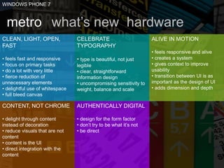 WINDOWS PHONE 7<br />metro<br />what’s new  hardware<br />