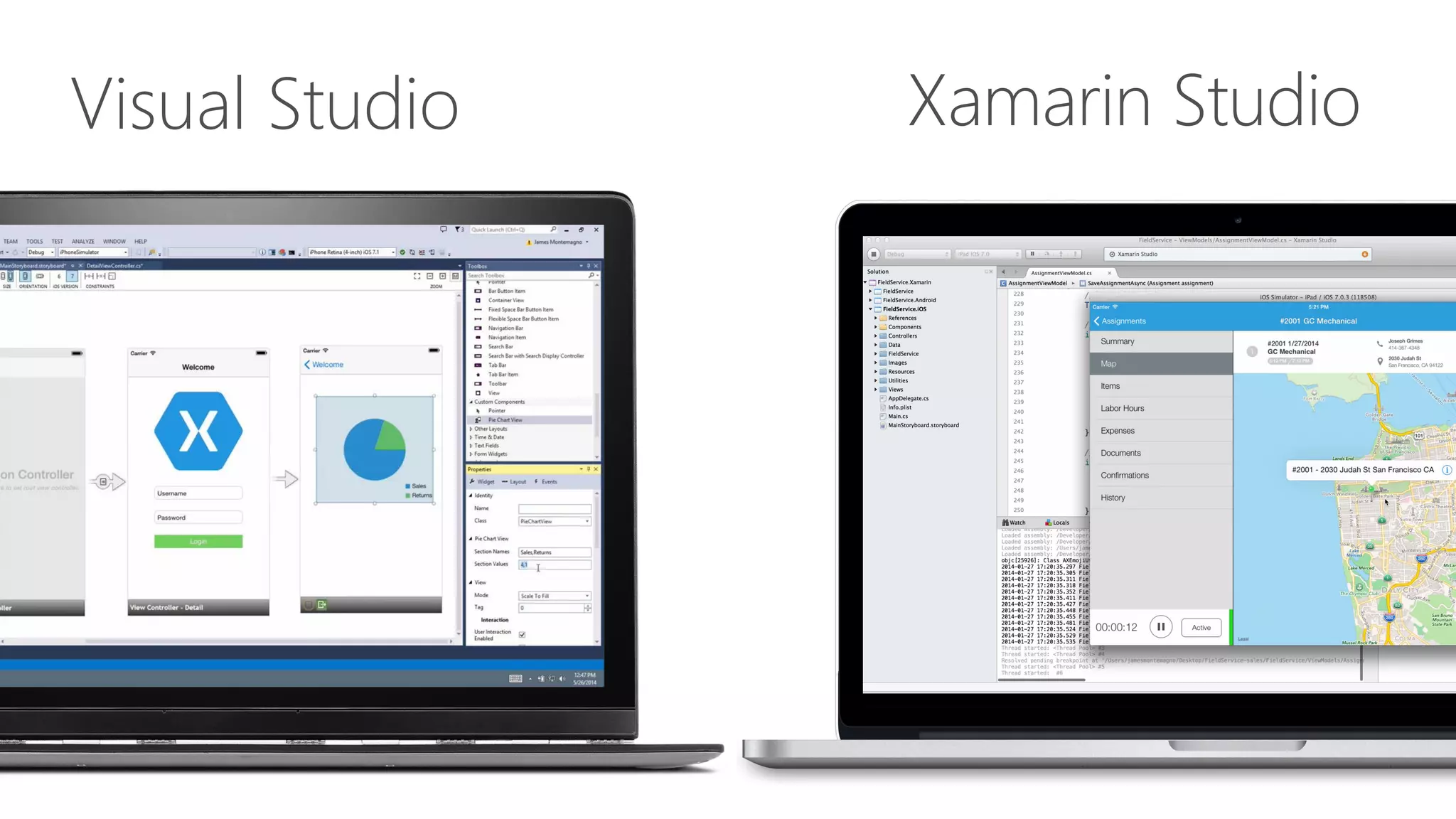 Visual Studio Xamarin Studio 