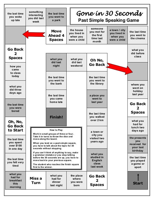 Gone In 30 Seconds Simple Past Board Game Gone In 30 Seconds Simple Past Board Game