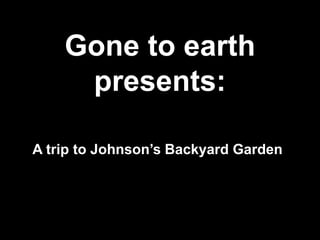Gone to earth presents: A trip to Johnson’s Backyard Garden 