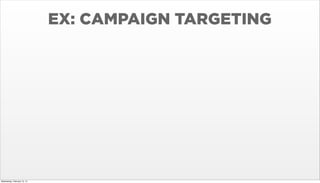 EX: CAMPAIGN TARGETING

Wednesday, February 12, 14

 