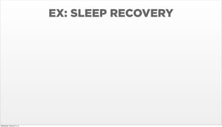 EX: SLEEP RECOVERY

Wednesday, February 12, 14

 