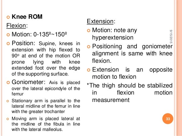 goniometry ppt uche knee rom chart