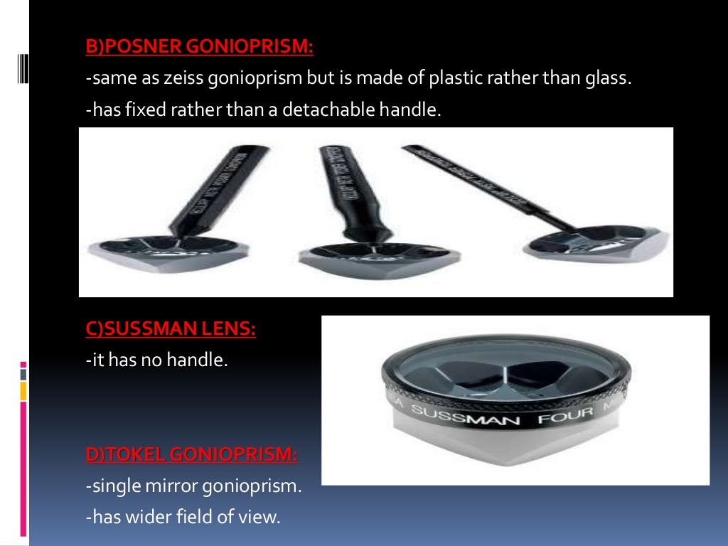 Gonioscopy gonioscopic lenses, principle and clinical aspects