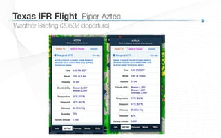 Weather Brieﬁng (2050Z departure)
Texas IFR Flight
 Piper Aztec
 