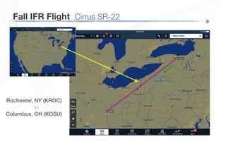 Rochester, NY (KROC)!
to
Columbus, OH (KOSU)
Fall IFR Flight
 Cirrus SR-22
 