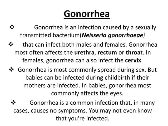 Gonorrhea Neisseria Gonorrhoeae PPT