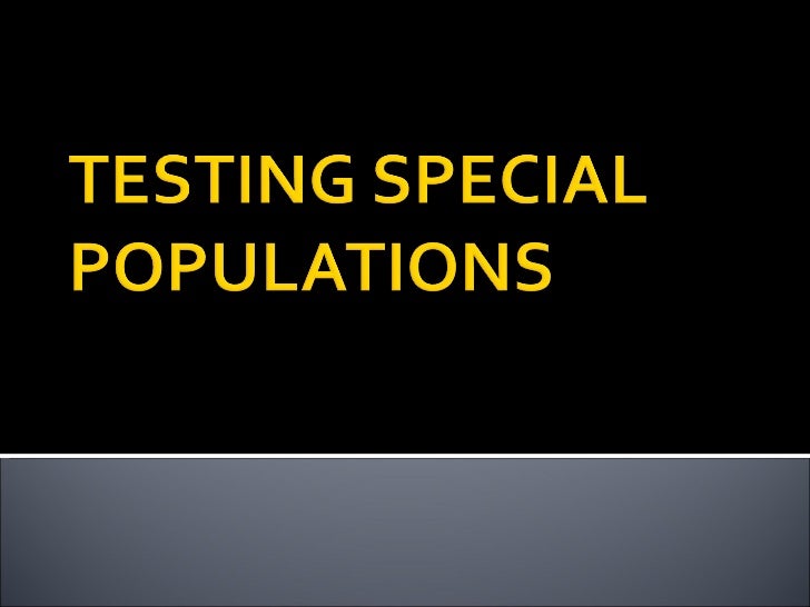 special populations