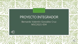 PROYECTO INTEGRADOR
Bernardo Valentín González Cruz
M1C2G21-034
 