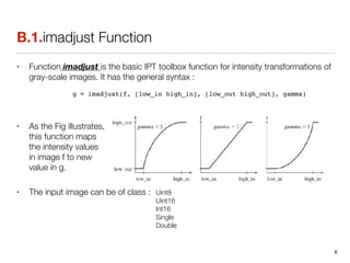 Imadjust Parameters Gonzalez, rafael,c.digitalimageprocessingusing matlab | PDF