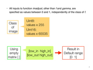 Imadjust Parameters Gonzalez, rafael,c.digitalimageprocessingusing matlab | PDF
