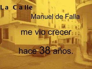 La Calle Manuel de Falla me vio crecer hace  38  años. 