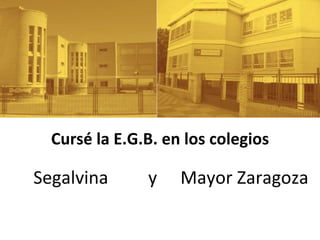 Cursé la E.G.B. en los colegios Segalvina y Mayor Zaragoza 