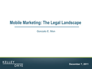 Mobile Marketing: The Legal Landscape