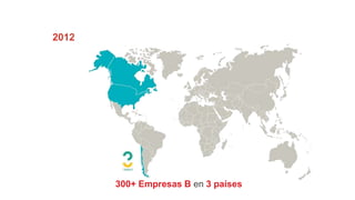 300+ Empresas B en 3 países
2012
 