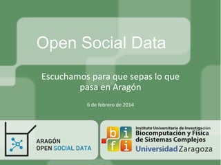 Open Social Data
Escuchamos para que sepas lo que
pasa en Aragón
6 de febrero de 2014

 