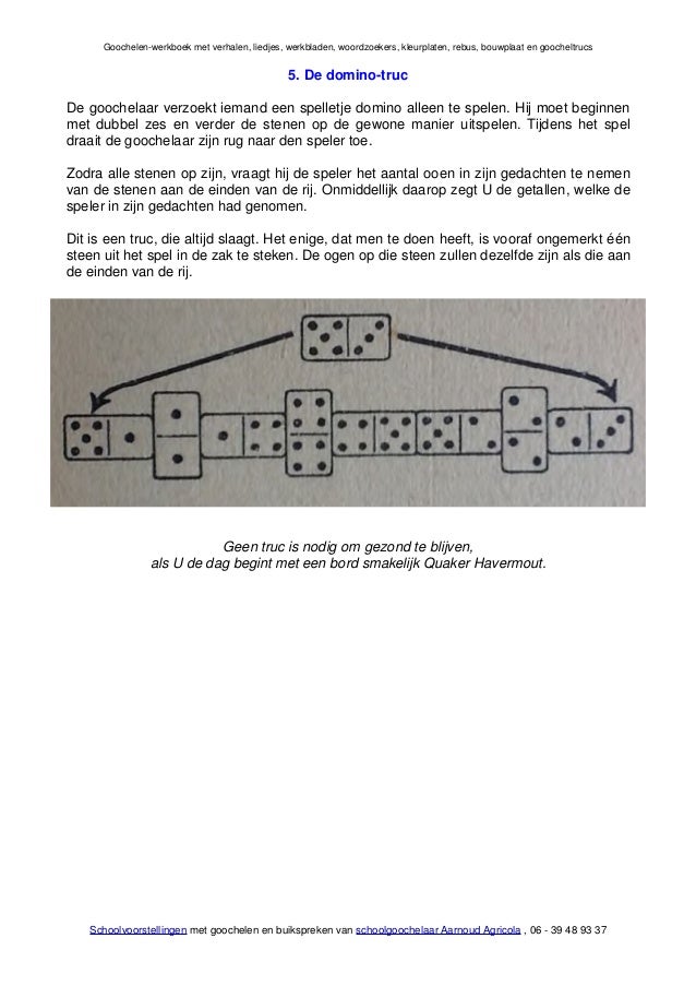 Goochelen Werkboek Van Goochelaar Aarnoud Agricola Goocheltrucs Voor