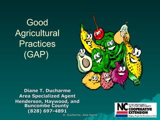 Good Agricultural Practices (GAP)  Diane T. Ducharme Area Specialized Agent Henderson, Haywood, and Buncombe County  (828) 697-4891 