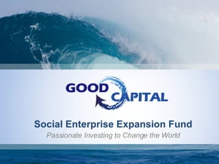 Social Enterprise Expansion Fund Passionate Investing to Change the World 