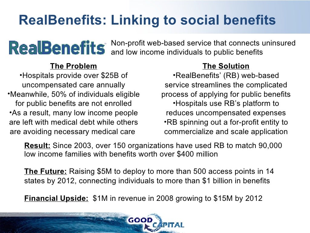 RealBenefits Linking to social benefits