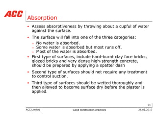 Good construction practices - Part 2 - ACC | PDF