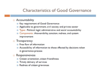 GOOD GOVERNANCE