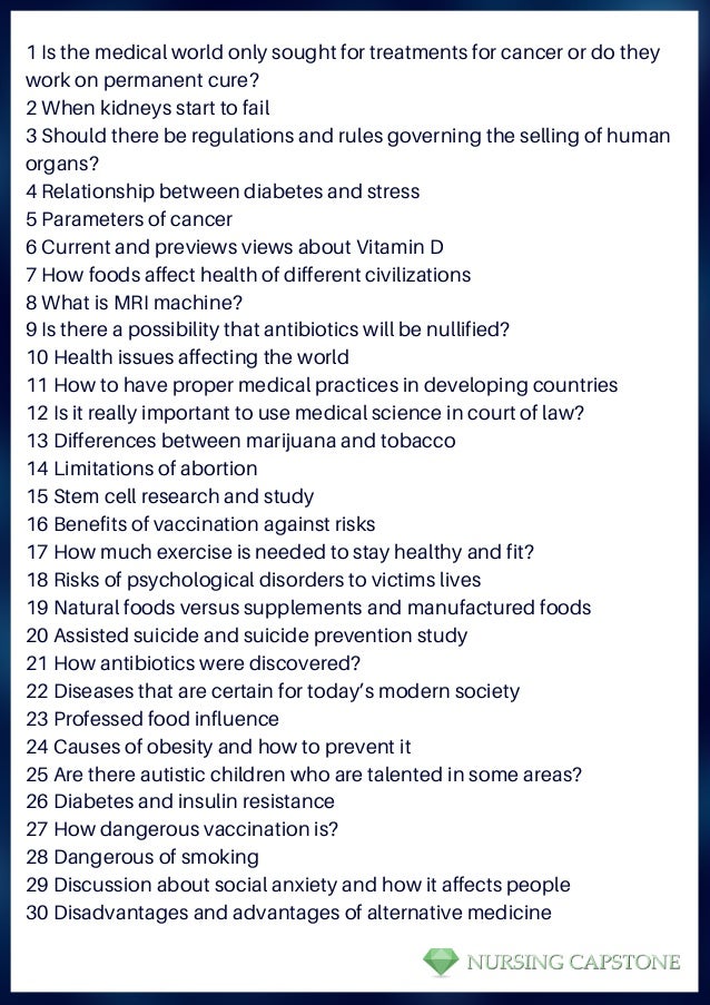 medical topics for a research paper