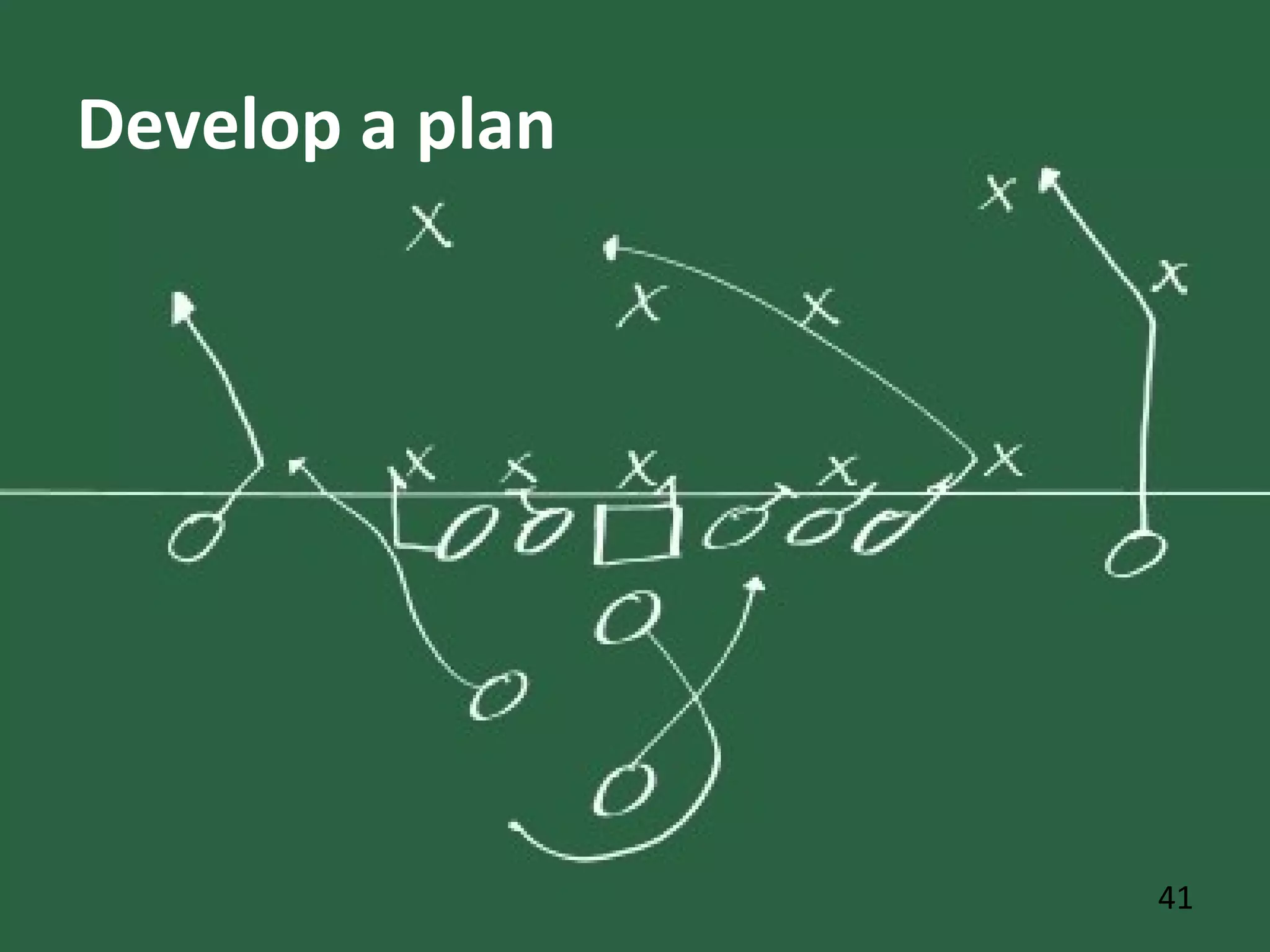41
Develop a plan
 