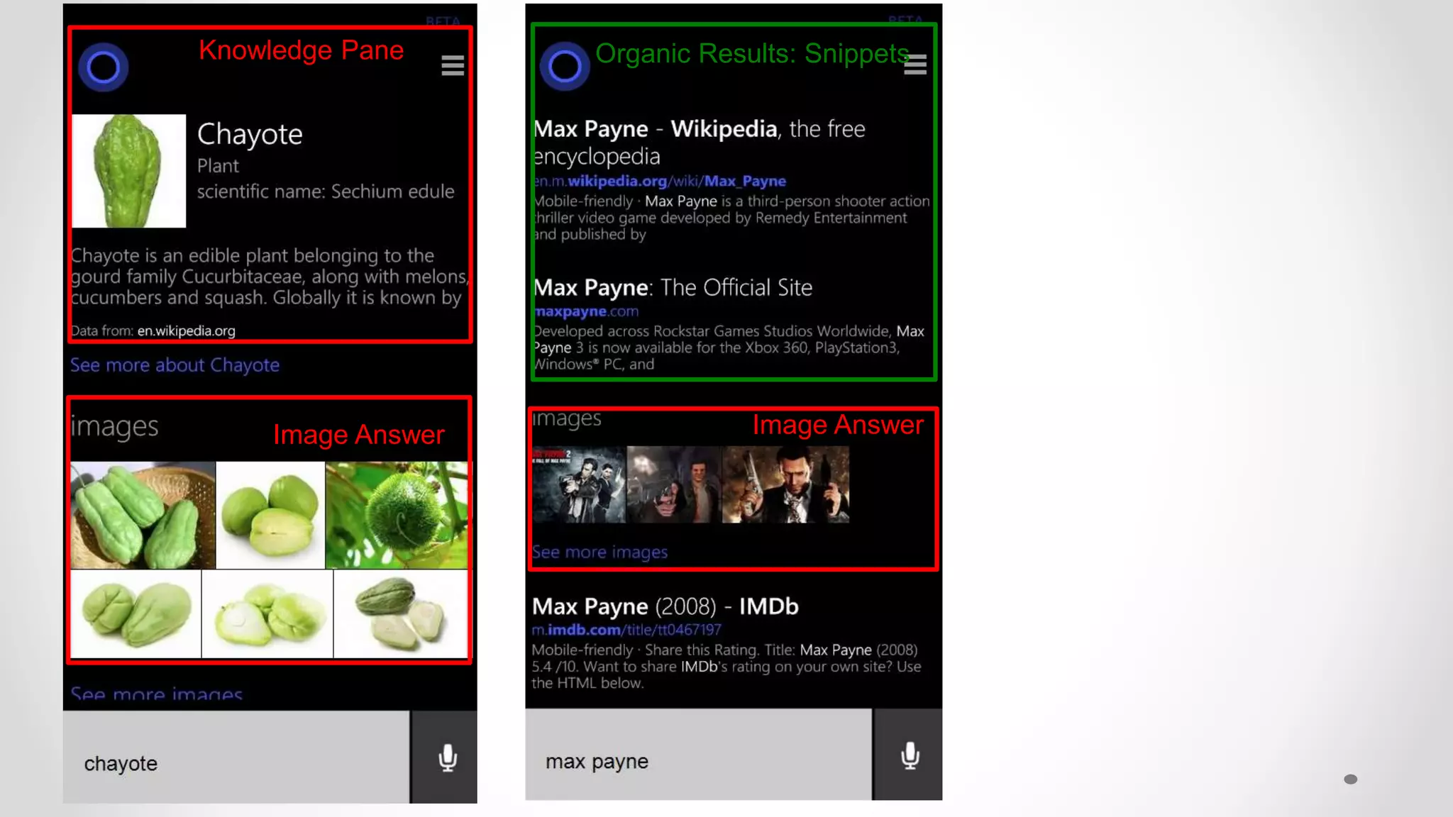 Knowledge Pane
Image Answer Image Answer
Organic Results: Snippets
 