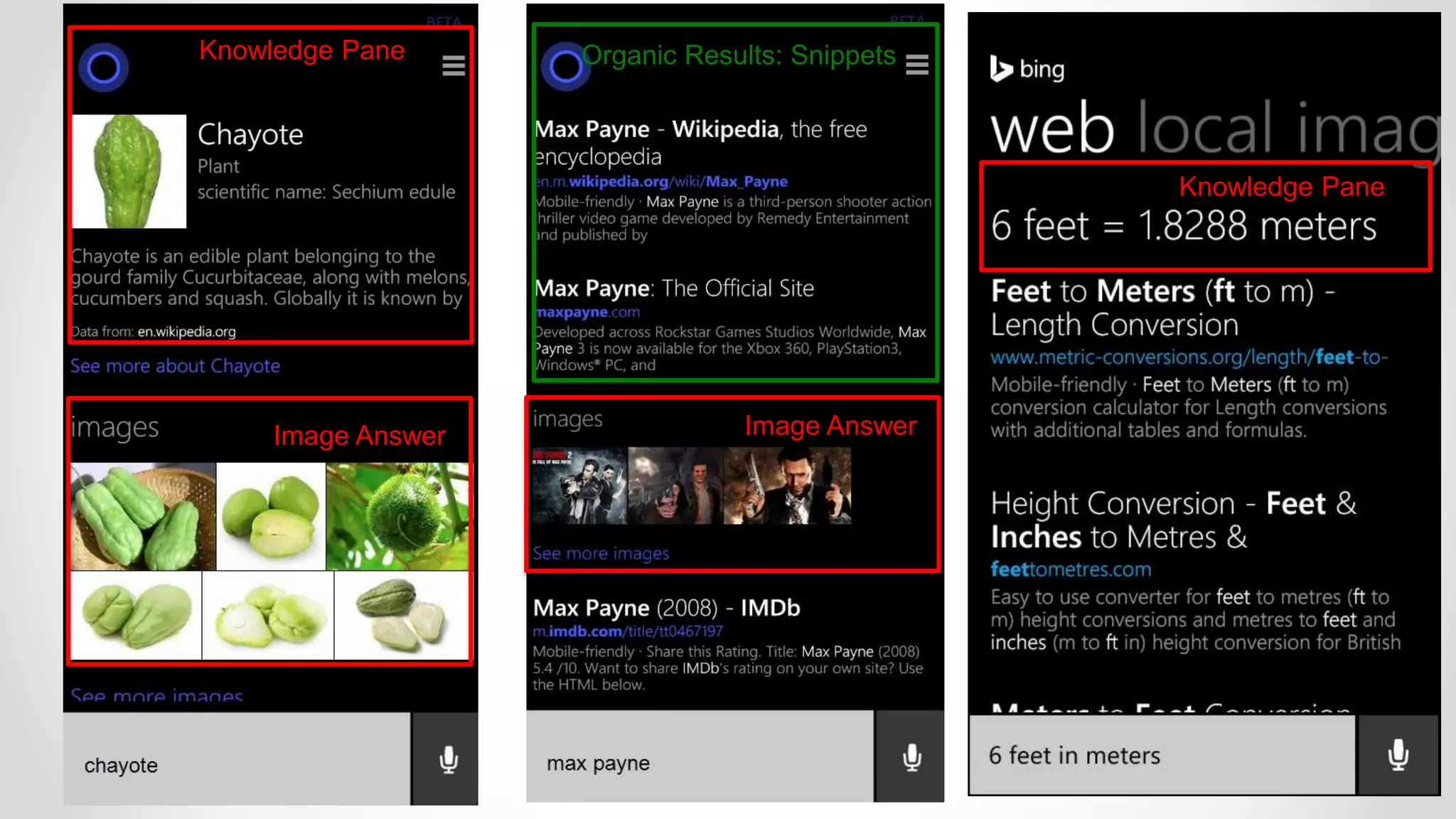 Knowledge Pane
Image Answer Image Answer
Organic Results: Snippets
Knowledge Pane
 