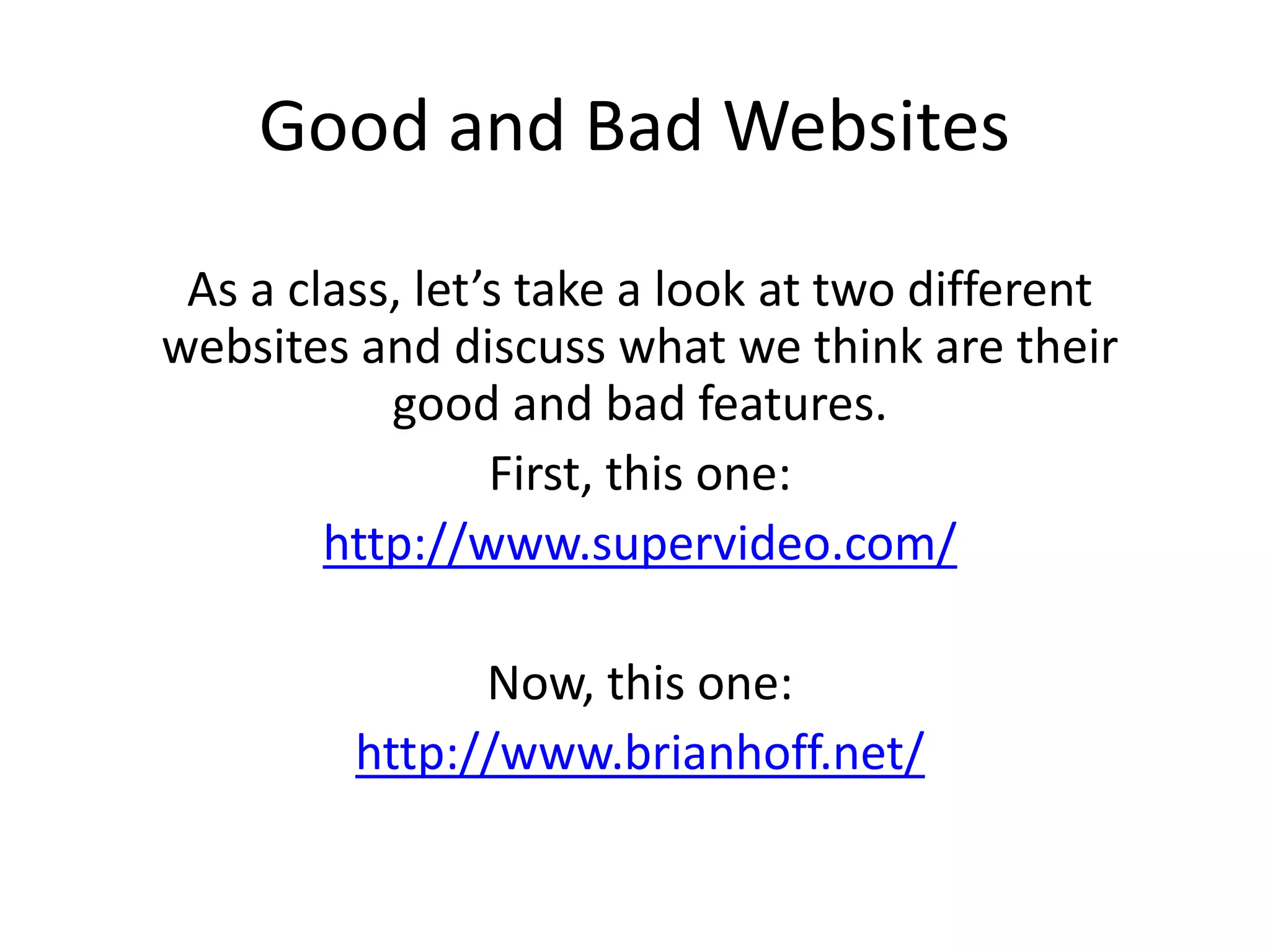 Good and bad design features | PPTX