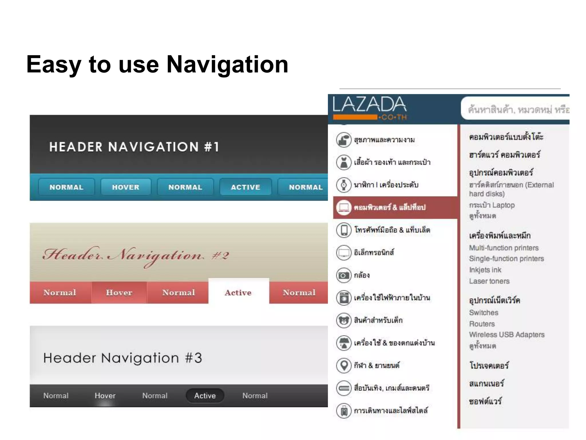 Easy to use Navigation