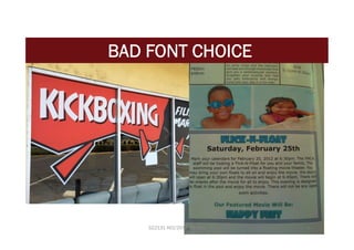 BAD FONT CHOICE
322131 HCI/2015 CS KKU 10
 