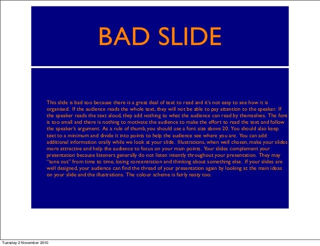 bad presentation