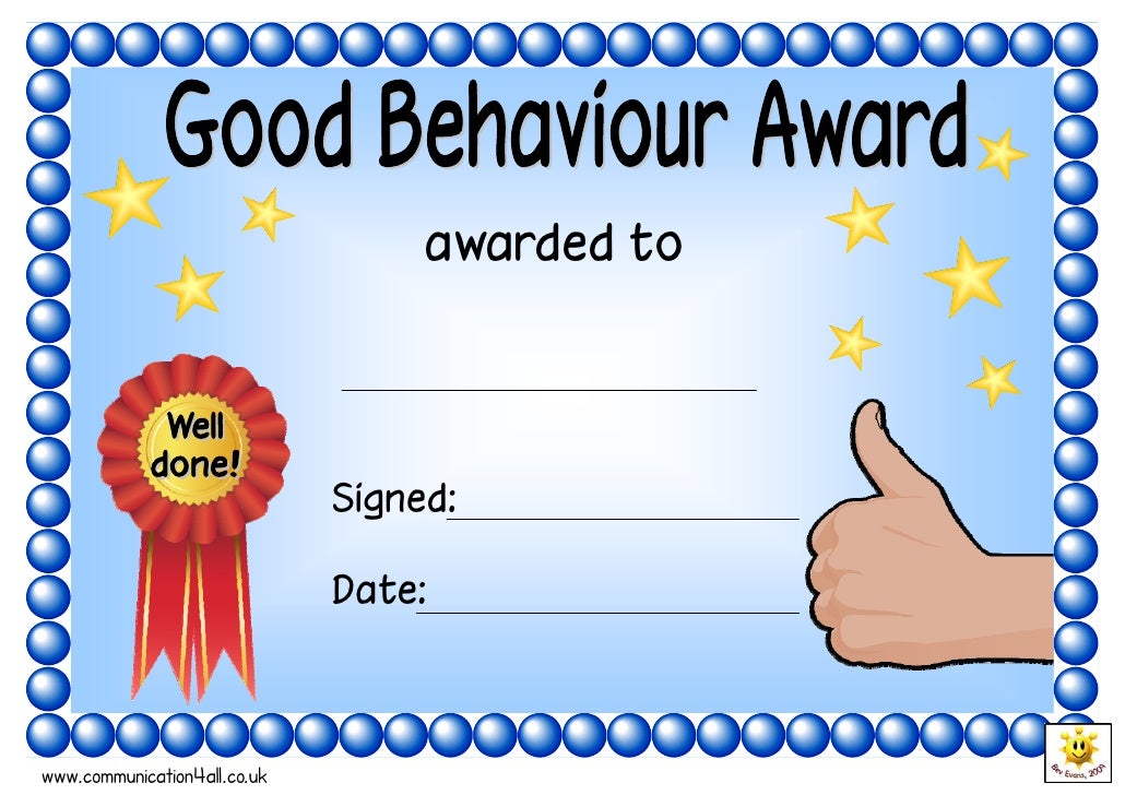 Good Behaviour Award